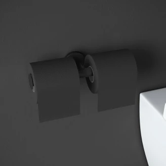 Dobbel Toalettpapirholder <strong>Issano</strong>  Svart Matt